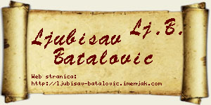 Ljubisav Batalović vizit kartica